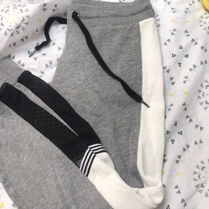 White black and grey sweat pants